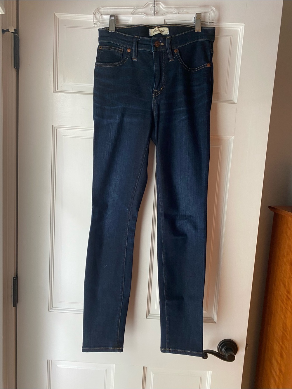 Madewell Dark Wash Denim Skinny Jeans, 9” Mid-Rise Skinny, Women’s 24”